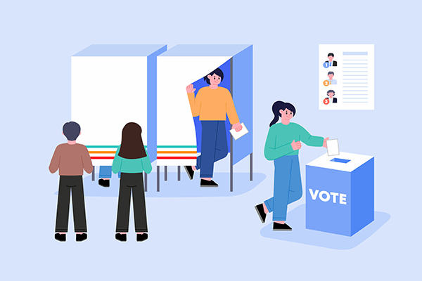 Voting and Election concept Vector illustration. Pre-election ca Voting and Election concept Vector illustration. Pre-election ca